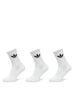 adidas Zestaw 3 par wysokich skarpet unisex Trefoil Cushion IJ5616 Biały ze sklepu MODIVO w kategorii Skarpetki damskie - zdjęcie 182634117