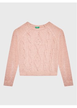 United Colors Of Benetton Sweter 1027C101P Różowy Regular Fit ze sklepu MODIVO w kategorii Swetry dziewczęce - zdjęcie 182634217