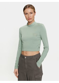 Vans Bluzka Mini Mock Neck Ls VN0007EZ Zielony Slim Fit ze sklepu MODIVO w kategorii Bluzki damskie - zdjęcie 182634407