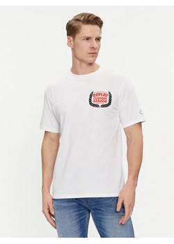 Replay T-Shirt M6765.000.22662 Biały Regular Fit ze sklepu MODIVO w kategorii T-shirty męskie - zdjęcie 182634516