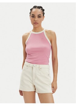 Lee Top 112350227 Różowy Slim Fit ze sklepu MODIVO w kategorii Bluzki damskie - zdjęcie 182634696