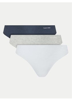 Calvin Klein Underwear Komplet 3 par stringów Thong 3Pk 000QD5219E Kolorowy ze sklepu MODIVO w kategorii Majtki damskie - zdjęcie 182635158