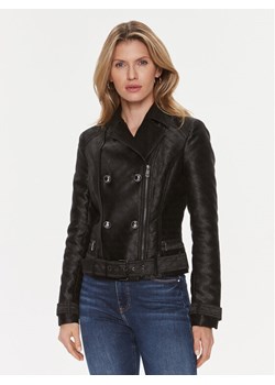 Guess Kurtka z imitacji skóry Olivia Moto Jacket W3YL25 WFIR2 Czarny Regular Fit ze sklepu MODIVO w kategorii Kurtki damskie - zdjęcie 182635159