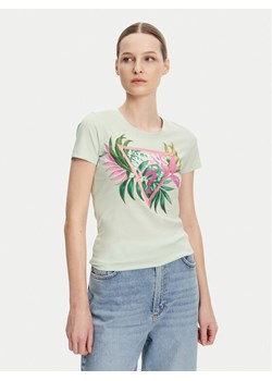 Guess T-Shirt W5GI07 J1314 Turkusowy Slim Fit ze sklepu MODIVO w kategorii Bluzki damskie - zdjęcie 182635445