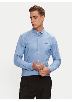 Boss Koszula H-Roan 50521996 Błękitny Slim Fit ze sklepu MODIVO w kategorii Koszule męskie - zdjęcie 182636109