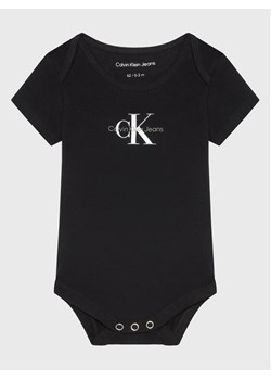 Calvin Klein Jeans Body dziecięce IN0IN00014 Czarny Regular Fit ze sklepu MODIVO w kategorii Body niemowlęce - zdjęcie 182636266