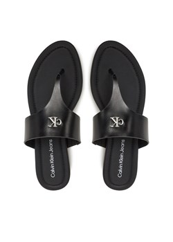 Calvin Klein Jeans Japonki Flat Sandal Toepost Mg YW0YW01691 Czarny ze sklepu MODIVO w kategorii Klapki damskie - zdjęcie 182636936