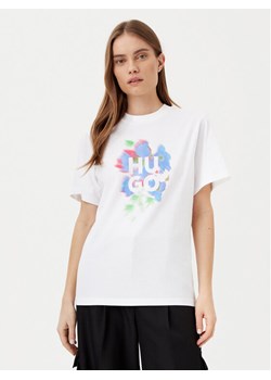 HUGO T-Shirt Vintage 50534545 Biały Boxy Fit ze sklepu MODIVO w kategorii Bluzki damskie - zdjęcie 182637176