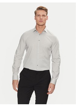 Calvin Klein Koszula Poplin Stretch Slim Shirt K10K108229 Szary Slim Fit ze sklepu MODIVO w kategorii Koszule męskie - zdjęcie 182637615