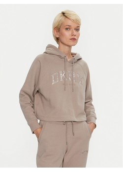 DKNY Sport Bluza DP4T9811 Beżowy Regular Fit ze sklepu MODIVO w kategorii Bluzy damskie - zdjęcie 182638335