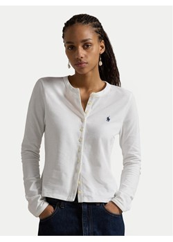 Polo Ralph Lauren Kardigan 211941175004 Biały Slim Fit ze sklepu MODIVO w kategorii Swetry damskie - zdjęcie 182638615