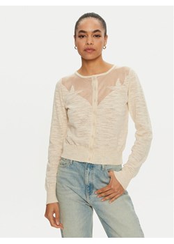 PINKO Kardigan Mask 103551 A1WR Beżowy Regular Fit ze sklepu MODIVO w kategorii Swetry damskie - zdjęcie 182639015