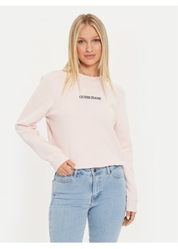 Guess Jeans Bluza W4YQ10 KC811 Różowy Classic Fit ze sklepu MODIVO w kategorii Bluzy damskie - zdjęcie 182639036