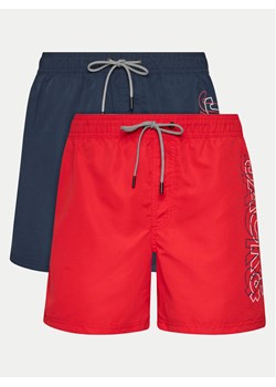 Jack&Jones Komplet 2 par szortów kąpielowych Fiji 12260815 Czerwony Regular Fit ze sklepu MODIVO w kategorii Kąpielówki - zdjęcie 182639267