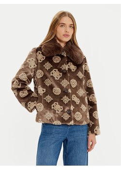 Guess Futro Karine W4BL00 WE9V0 Brązowy Regular Fit ze sklepu MODIVO w kategorii Futra damskie - zdjęcie 182640317