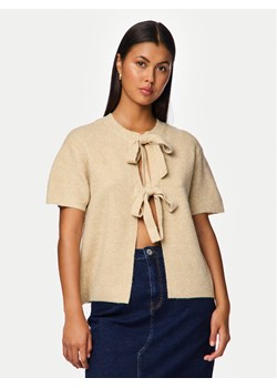 Pieces Kardigan 17156681 Beżowy Regular Fit ze sklepu MODIVO w kategorii Swetry damskie - zdjęcie 182640538