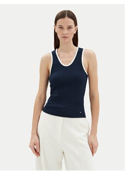 Tommy Hilfiger Top WW0WW44572 Granatowy Slim Fit ze sklepu MODIVO w kategorii Bluzki damskie - zdjęcie 182640719