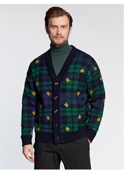Tommy Hilfiger Kardigan Monogram MW0MW29037 Granatowy Regular Fit ze sklepu MODIVO w kategorii Swetry męskie - zdjęcie 182640838
