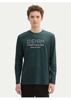 Tom Tailor Denim Longsleeve 1043484 Zielony Regular Fit ze sklepu MODIVO w kategorii T-shirty męskie - zdjęcie 182641706
