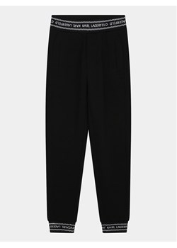 Karl Lagerfeld Kids Spodnie dresowe Z30031 S Czarny Regular Fit ze sklepu MODIVO w kategorii Spodnie chłopięce - zdjęcie 182641955