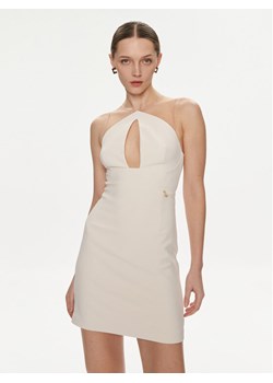 Elisabetta Franchi Sukienka koktajlowa AB-514-41E2-V300 Beżowy Slim Fit ze sklepu MODIVO w kategorii Sukienki - zdjęcie 182642175