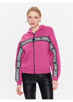 KARL LAGERFELD Bluza Double 226W1806 Różowy Regular Fit ze sklepu MODIVO w kategorii Bluzy damskie - zdjęcie 182642387