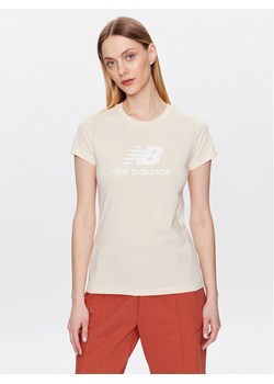 New Balance T-Shirt Essentials Stacked Logo WT31546 Beżowy Athletic Fit ze sklepu MODIVO w kategorii Bluzki damskie - zdjęcie 182642397