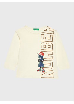 United Colors Of Benetton Bluzka 3VR5G106B Écru Regular Fit ze sklepu MODIVO w kategorii T-shirty chłopięce - zdjęcie 182642969