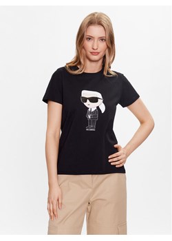 KARL LAGERFELD T-Shirt Ikonik 2.0 230W1700 Czarny Regular Fit ze sklepu MODIVO w kategorii Bluzki damskie - zdjęcie 182643129