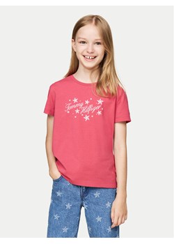Tommy Hilfiger T-Shirt KG0KG08250 M Różowy Regular Fit ze sklepu MODIVO w kategorii Bluzki dziewczęce - zdjęcie 182643155