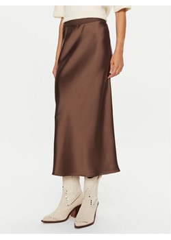 Gina Tricot Spódnica midi 23423 Brązowy Regular Fit ze sklepu MODIVO w kategorii Spódnice - zdjęcie 182643209
