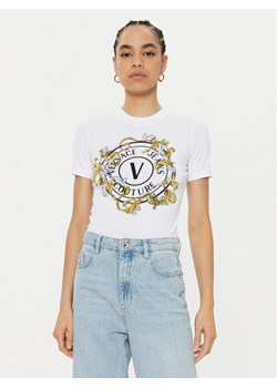 Versace Jeans Couture T-Shirt 78HAHC01 Biały Regular Fit ze sklepu MODIVO w kategorii Bluzki damskie - zdjęcie 182643317