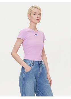 HUGO T-Shirt Easy 50523924 Różowy Slim Fit ze sklepu MODIVO w kategorii Bluzki damskie - zdjęcie 182643525