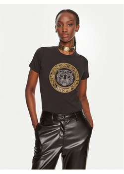 Just Cavalli T-Shirt 76PAHE08 Czarny Slim Fit ze sklepu MODIVO w kategorii Bluzki damskie - zdjęcie 182643739