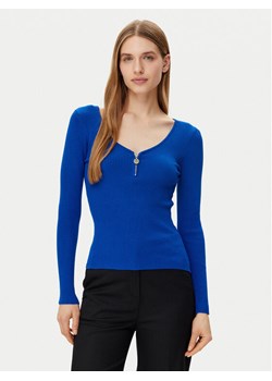 Morgan Sweter 232-MBANZA Niebieski Slim Fit ze sklepu MODIVO w kategorii Swetry damskie - zdjęcie 182644539