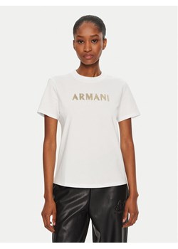 Armani Exchange T-Shirt 6DYT36 YJ7VZ 1000 Biały Regular Fit ze sklepu MODIVO w kategorii Bluzki damskie - zdjęcie 182645078