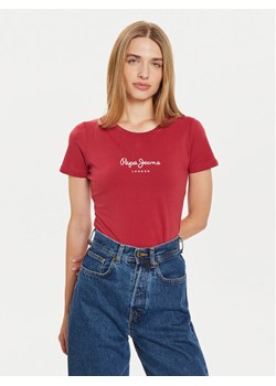 Pepe Jeans T-Shirt New Virginia PL505202 Czerwony Slim Fit ze sklepu MODIVO w kategorii Bluzki damskie - zdjęcie 182645169
