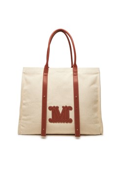 Max Mara Beachwear Torebka 2516511059650 Beżowy ze sklepu MODIVO w kategorii Torby Shopper bag - zdjęcie 182645588