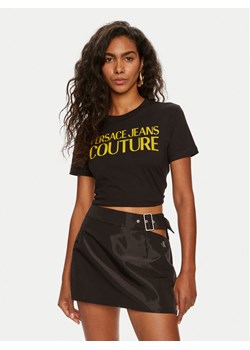 Versace Jeans Couture T-Shirt 76HAHG03 Czarny Regular Fit ze sklepu MODIVO w kategorii Bluzki damskie - zdjęcie 182645615