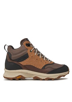 Merrell Sneakersy Speed Solo Mid Wp J004533 Brązowy ze sklepu MODIVO w kategorii Buty trekkingowe męskie - zdjęcie 182645658