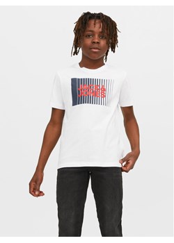 Jack&Jones Junior T-Shirt Corp Logo 12257365 Biały Standard Fit ze sklepu MODIVO w kategorii T-shirty chłopięce - zdjęcie 182645837