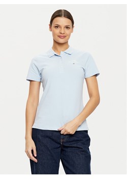 Tommy Hilfiger Polo WW0WW43930 Błękitny Slim Fit ze sklepu MODIVO w kategorii Bluzki damskie - zdjęcie 182645898
