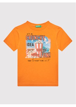 United Colors Of Benetton T-Shirt 3096C103Y Pomarańczowy Regular Fit ze sklepu MODIVO w kategorii T-shirty chłopięce - zdjęcie 182646198