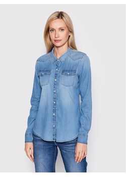 Guess Koszula W2GH75 D4NA1 Niebieski Slim Fit ze sklepu MODIVO w kategorii Koszule damskie - zdjęcie 182646356