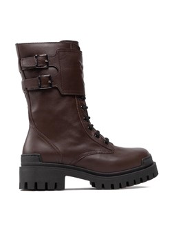 Pinko Trapery Cumino Bootie 1H2135 A072 Brązowy ze sklepu MODIVO w kategorii Workery damskie - zdjęcie 182646529