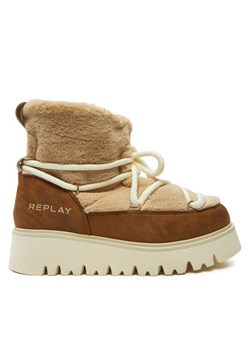REPLAY Śniegowce Melrose Hair Lace-Up GWF2H.000.C0014S Brązowy ze sklepu MODIVO w kategorii Śniegowce damskie - zdjęcie 182646875