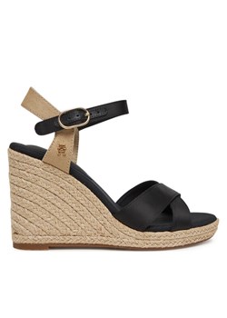 Tommy Hilfiger Espadryle Satin High Wedge Espadrille FW0FW08602 Czarny ze sklepu MODIVO w kategorii Espadryle damskie - zdjęcie 182646897