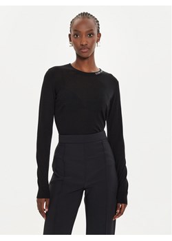 Elisabetta Franchi Bluzka MK-24S-47E2-V280 Czarny Regular Fit ze sklepu MODIVO w kategorii Bluzki damskie - zdjęcie 182646956