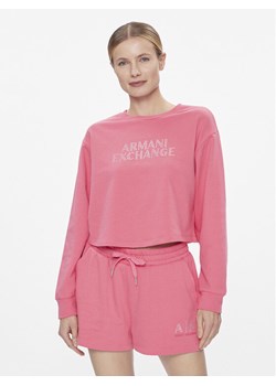 Armani Exchange Bluza 3DYM90 YJFHZ 14BH Różowy Regular Fit ze sklepu MODIVO w kategorii Bluzy damskie - zdjęcie 182647088