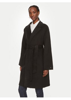 Tommy Hilfiger Płaszcz wełniany WW0WW43603 Czarny Regular Fit ze sklepu MODIVO w kategorii Płaszcze damskie - zdjęcie 182647795